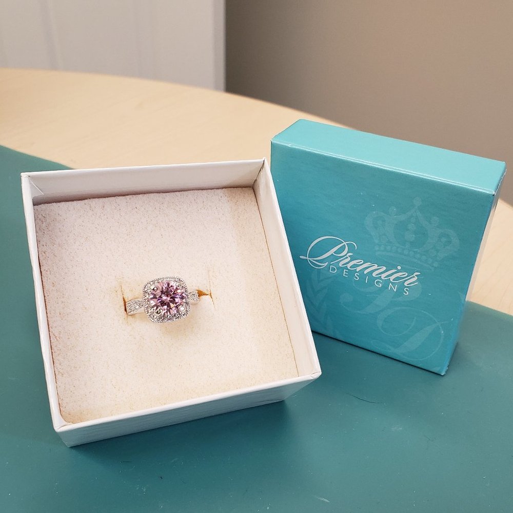 Premier Designs, Sterling silver pink ice ring, size 6, NWT